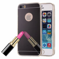 Tükrözött védőburkolat iPhone 5 / 5S / SE (2016) -re – fekete