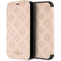Guess Debossed Peony Book flip cover tok iPhone 7 / 8 - bézs