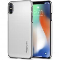 Spigen Thin Fit vékony tok iPhone X - ezüst