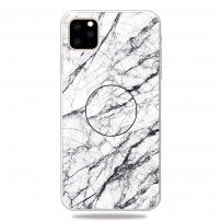 Tok tartóval 3D gyémánt textúrával iPhone 11 - fehér márvány