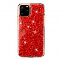 Puha műanyag tok csillámokkal iPhone 11 Pro Max - piros