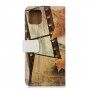 Flip cover tok állvánnyal - ősz Párizsban - iPhone 11 Pro - barna