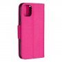 Flip cover tok bőr textúrával iPhone 11 - fukszia