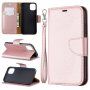 Flip cover tok bőr textúrával iPhone 11 - rózsaszín-arany
