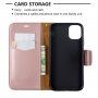 Flip cover tok bőr textúrával iPhone 11 - rózsaszín-arany