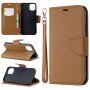 Flip cover tok bőr textúrával iPhone 11 - barna