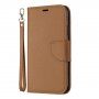 Flip cover tok bőr textúrával iPhone 11 - barna