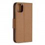 Flip cover tok bőr textúrával iPhone 11 - barna