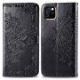 Dombornyomott flip cover tok - mandala és ornamentum - iPhone 11 - fekete