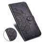 Dombornyomott flip cover tok - mandala és ornamentum - iPhone 11 - fekete