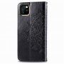 Dombornyomott flip cover tok - mandala és ornamentum - iPhone 11 - fekete