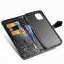Dombornyomott flip cover tok - mandala és ornamentum - iPhone 11 - fekete
