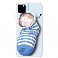 Puha műanyag tok iPhone 11 - kis cica zokniban