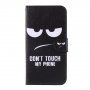 Flip cover tok állvánnyal - Do not touch my phone - iPhone 11 Pro - fekete