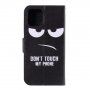 Flip cover tok állvánnyal - Do not touch my phone - iPhone 11 Pro - fekete