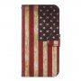 Flip cover tok állvánnyal - retró USA zászló - iPhone 11 Pro - színes