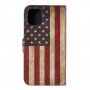 Flip cover tok állvánnyal - retró USA zászló - iPhone 11 Pro - színes
