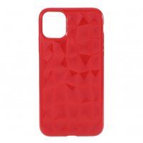 Puha tok 3D gyémánt textúrával iPhone 11 Pro - piros