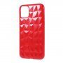 Puha tok 3D gyémánt textúrával iPhone 11 Pro - piros