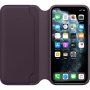 Eredeti Apple Folia bőr flip cover tok iPhone 11 Pro - padlizsán lila
