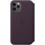 Eredeti Apple Folia bőr flip cover tok iPhone 11 Pro - padlizsán lila