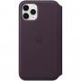 Eredeti Apple Folia bőr flip cover tok iPhone 11 Pro - padlizsán lila
