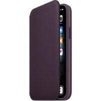 Eredeti Apple Folia bőr flip cover tok iPhone 11 Pro Max - padlizsán lila