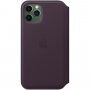 Eredeti Apple Folia bőr flip cover tok iPhone 11 Pro Max - padlizsán lila