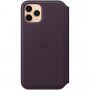 Eredeti Apple Folia bőr flip cover tok iPhone 11 Pro Max - padlizsán lila