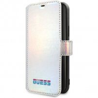 Guess Iridescent Book flip cover tok iPhone 11 Pro - ezüst