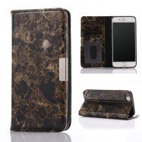 Flip cover tok márvány mintával iPhone 7 / 8 - fekete