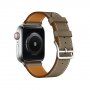 Bőr szíj - Apple Watch Ultra 49mm / 46mm / 45mm / 44mm / 42mm - szürkésbarna