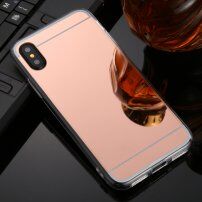 Tükrös tok iPhone XR - arany-rózsaszín