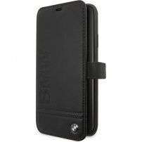 BMW flip cover műbőr tok iPhone 11 Pro Max - fekete