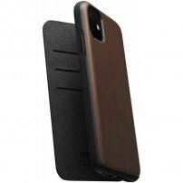 Nomad Folio bőr flip cover tok iPhone 11 - barna