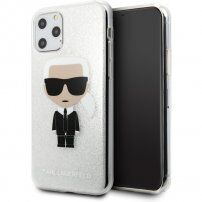 Karl Lagerfeld Glitter Iconic tok iPhone 11 Pro Max - ezüst