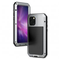 silikonu a tvrzeného skla pro iPhone 11 Pro - stříbrné