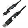 Nomad Kevlar fonott univerzális kábel USB-A / USB-C / micro USB - iPhone / iPad / MacBook / AirPods - 1,5 m - fekete