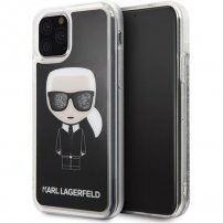 Karl Lagerfeld tok mozgó csillámokkal iPhone 11 Pro Max - fekete