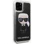 Karl Lagerfeld tok mozgó csillámokkal iPhone 11 Pro Max - fekete
