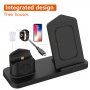 3 az egyben gyors töltő állvány vezeték nélküli töltéshez iPhone / Apple Watch / AirPods - fekete