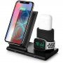 3 az egyben leszerelhető állvány vezeték nélküli töltéshez iPhone / Apple Watch / AirPods - fekete