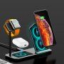 Vezeték nélküli alumínium töltő állomás iPhone / Apple Watch / AirPods - fekete