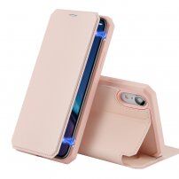 Dux Ducis flip cover tok kártyatartóval - iPhone XR - rózsaszín