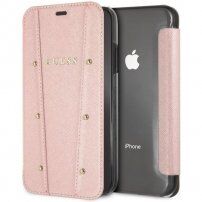 Guess Kaia Book Case borító iPhone XS Max - rózsaszín-arany