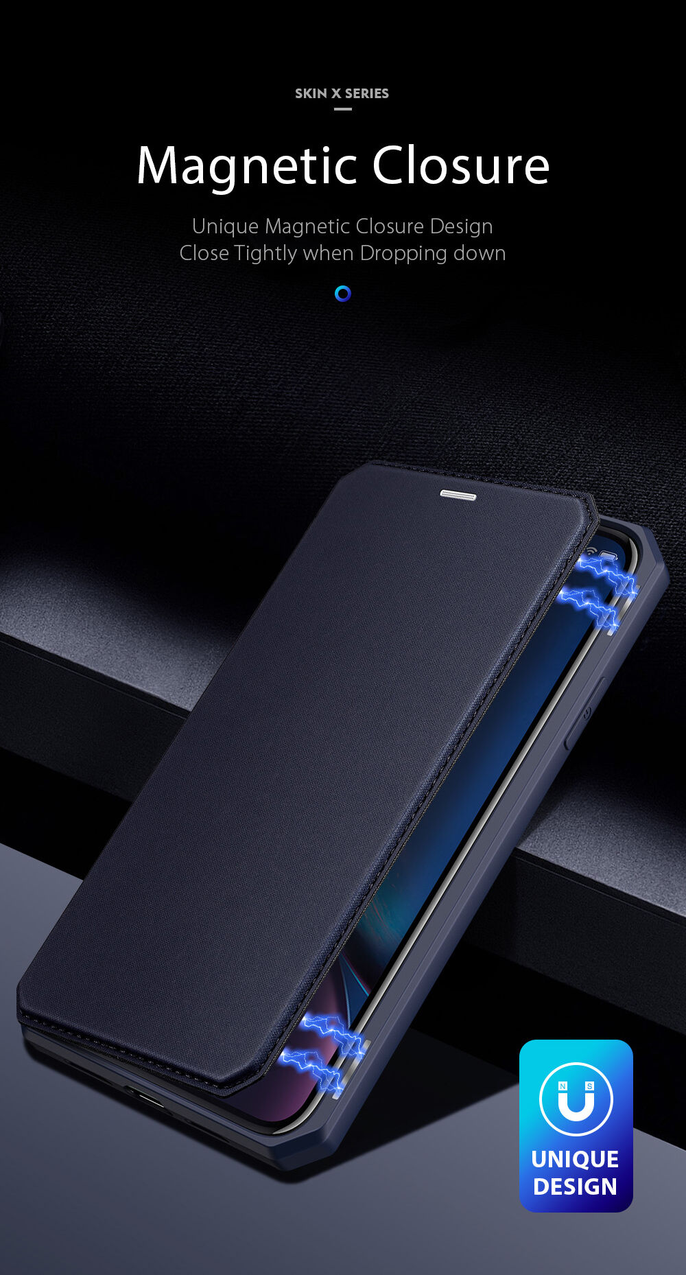 Dux Ducis flip cover tok kártyatartóval - iPhone XR - fekete