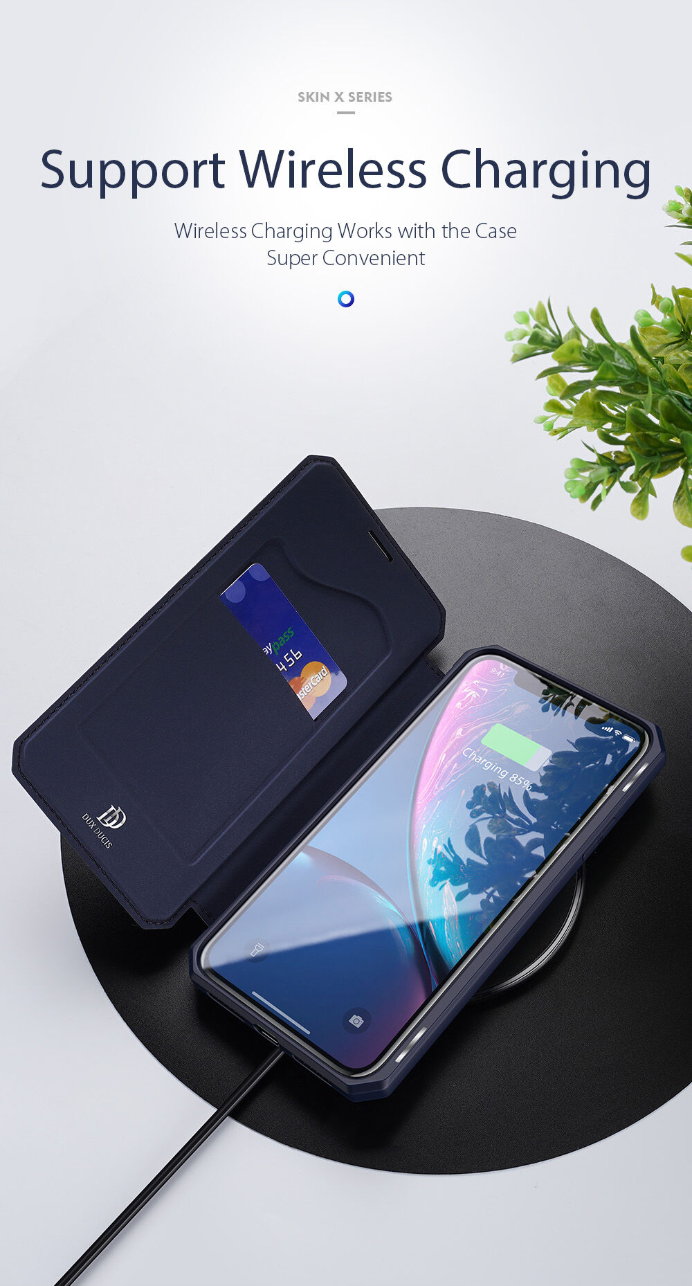 Dux Ducis flip cover tok kártyatartóval - iPhone XR - fekete