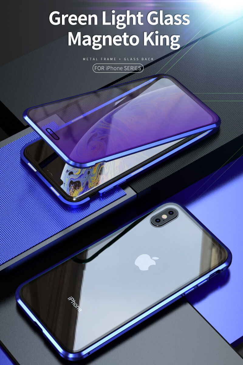 Tok fém kerettel és anti-blue-ray edzett üveggel elöl és hátul iPhone X / XS - arany