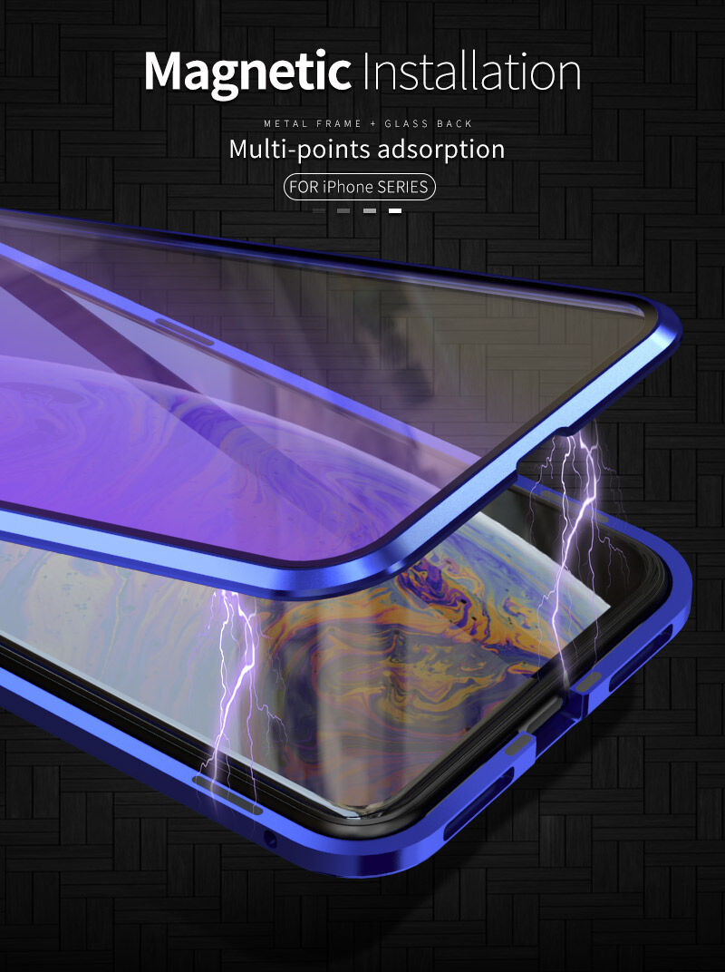 Tok fém kerettel és anti-blue-ray edzett üveggel elöl és hátul iPhone X / XS - arany