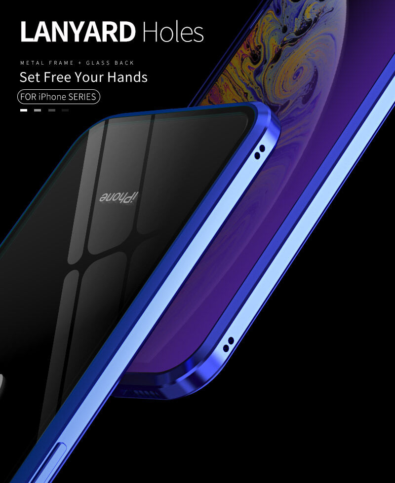 Tok fém kerettel és anti-blue-ray edzett üveggel elöl és hátul iPhone X / XS - arany